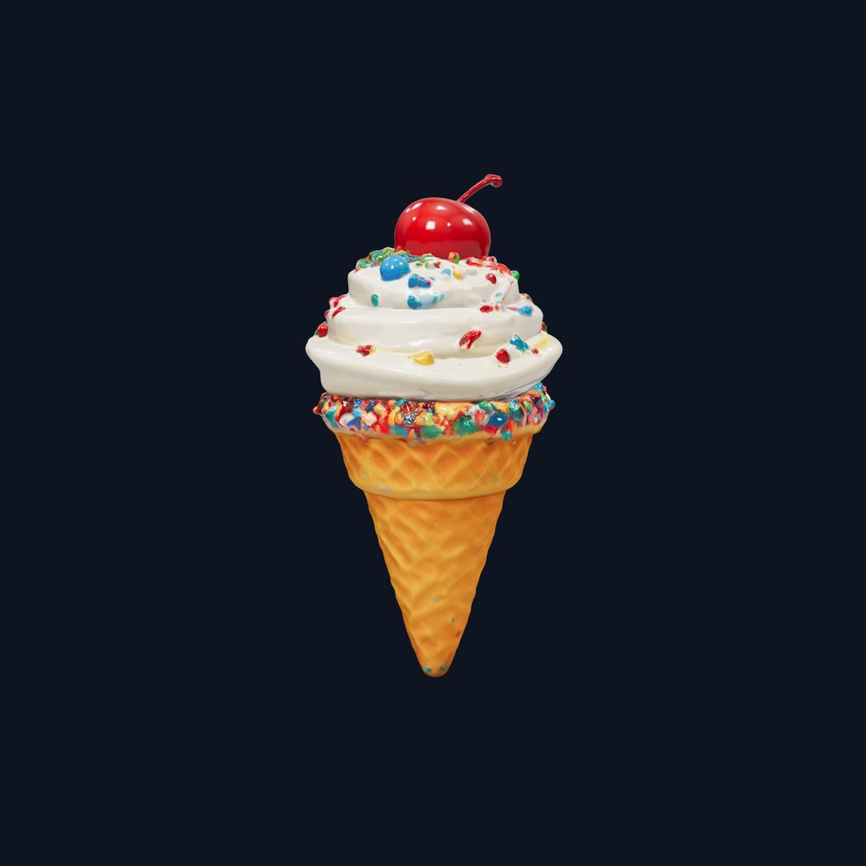 Ice Cream Cone with Sprinkles and Cherry Model Pack